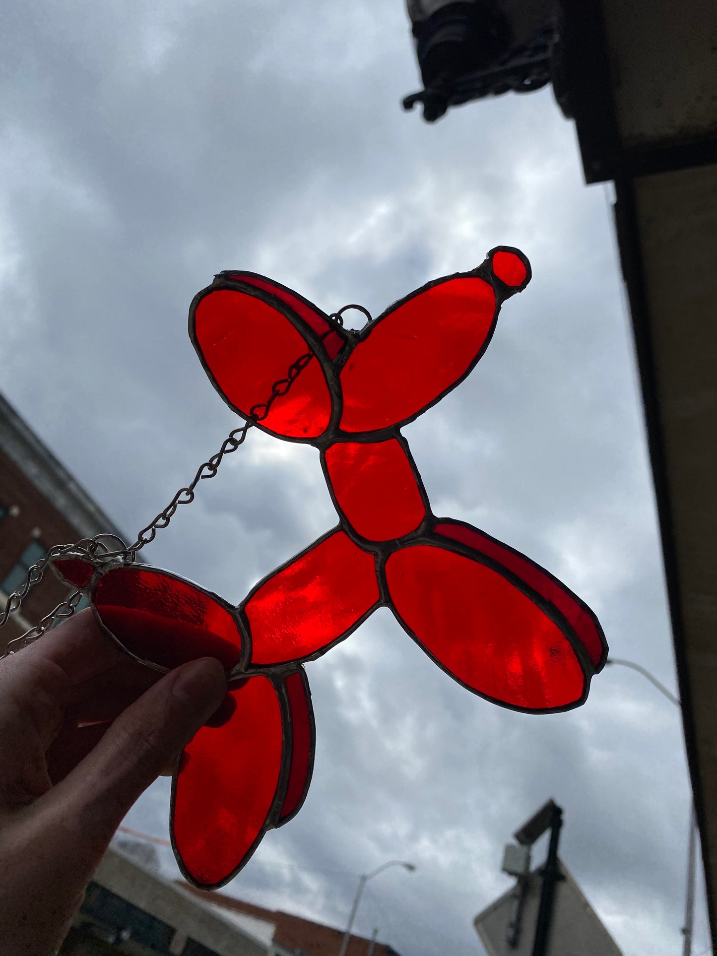 Balloon Dog Suncatcher Red