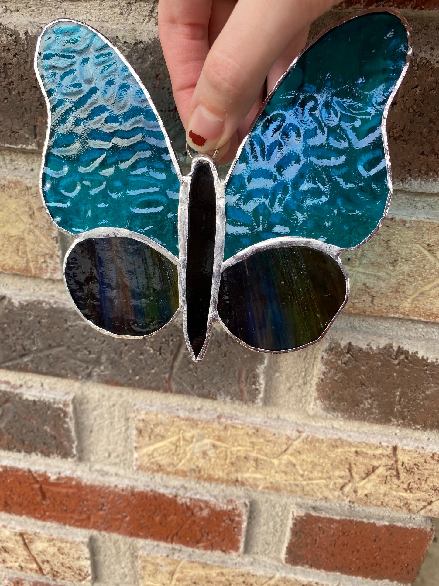 Blue And Green Butterfly Suncatcher