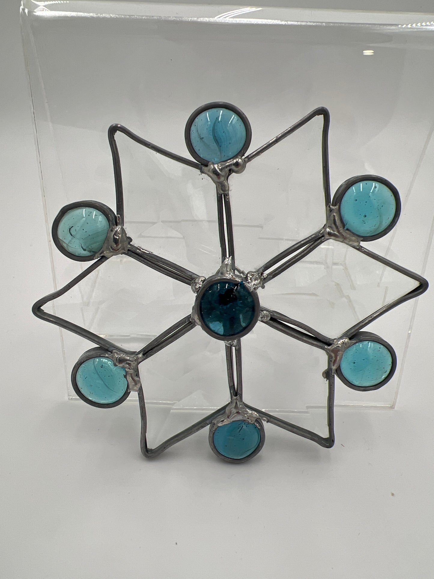 Teal Beveled Snowflake