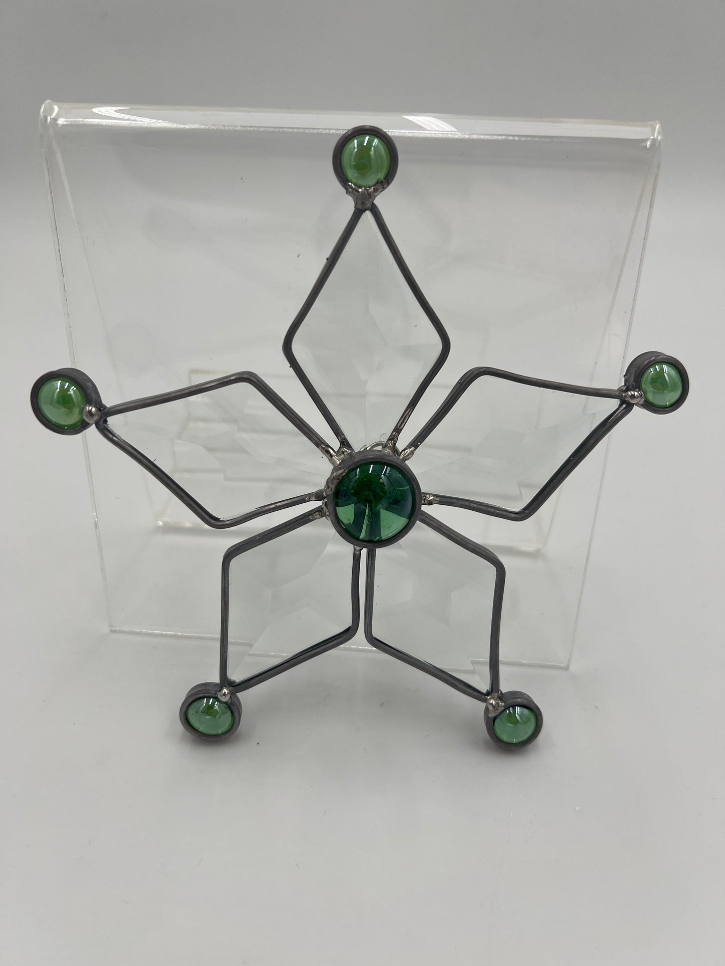Green Beveled Snowflake