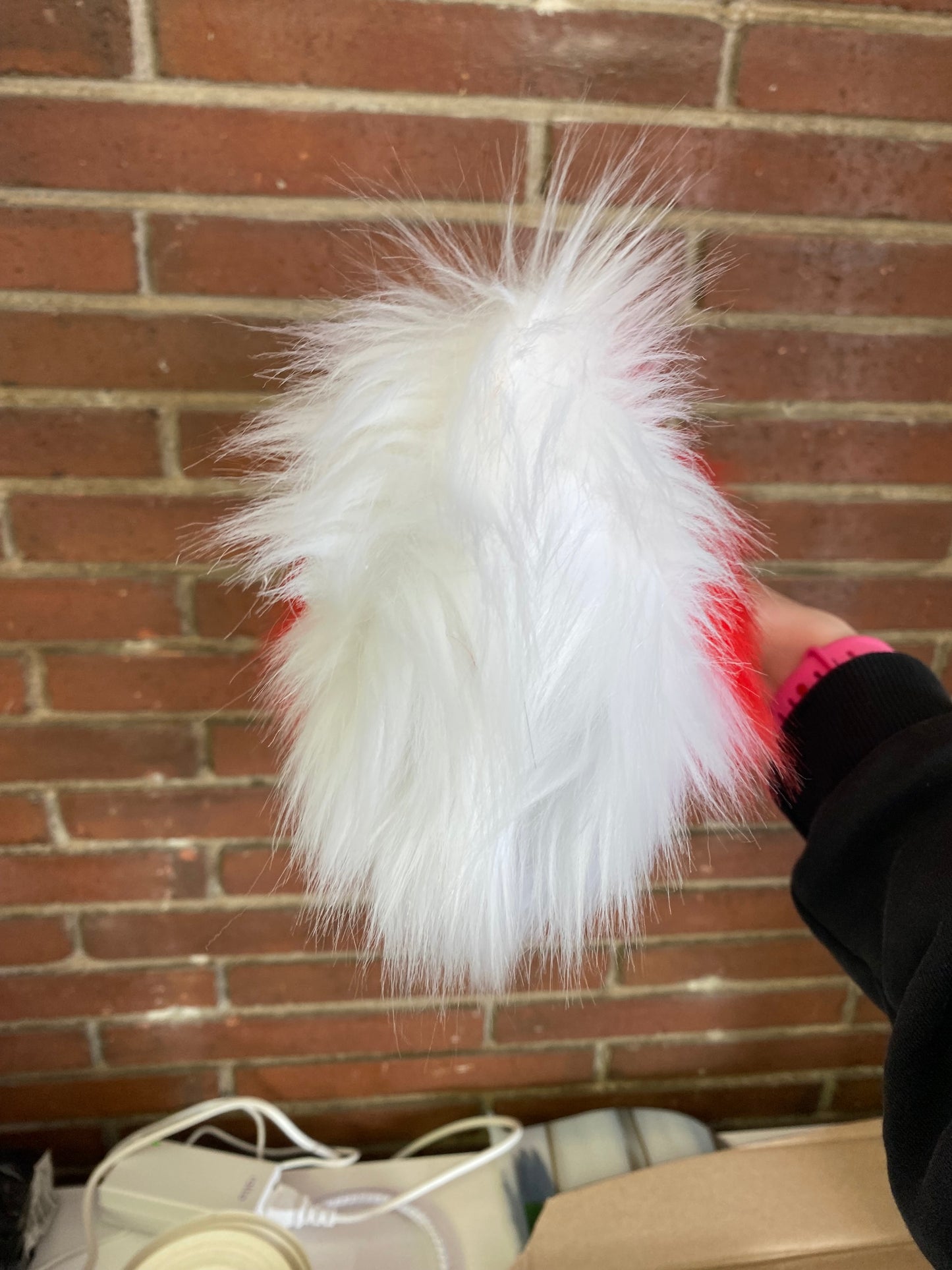Red and White Nub Tail for Cosplay and Fursuiting