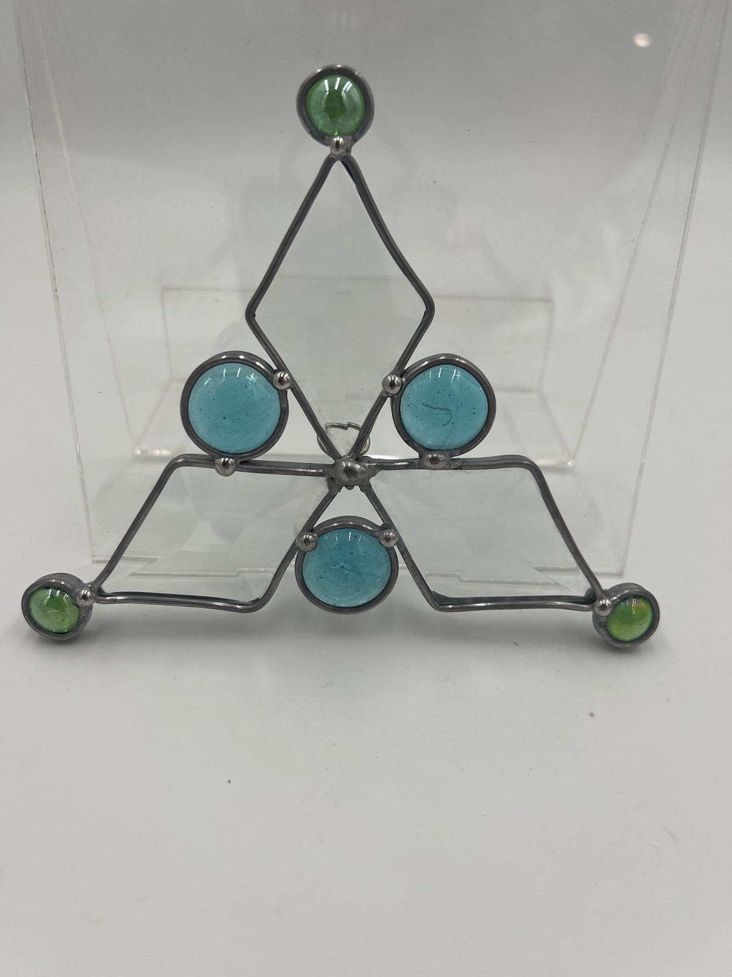 Small Teal Beveled Snowflake