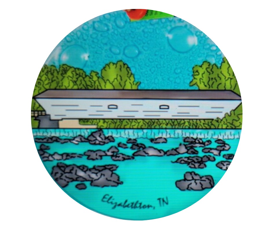 Fused Glass Elizabethton Covered Bridge Ornament/Sun Catcher
