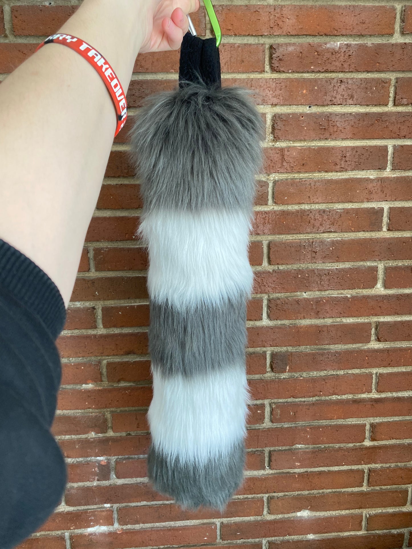 Raccoon Grey Medium Tail for Cosplay and Fursuiting