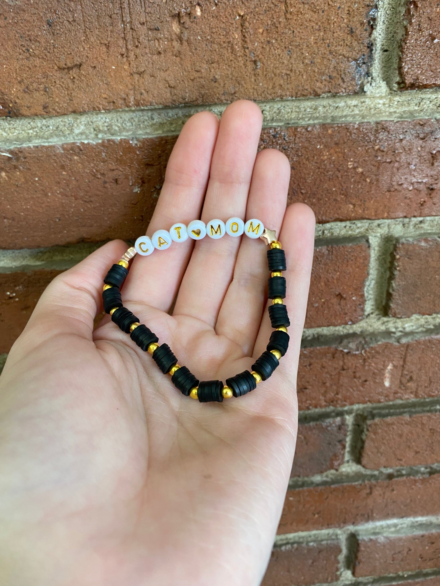 Heishi Cat Mom Bracelet
