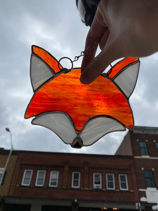 Stained Glass Red Fox Sun catcher