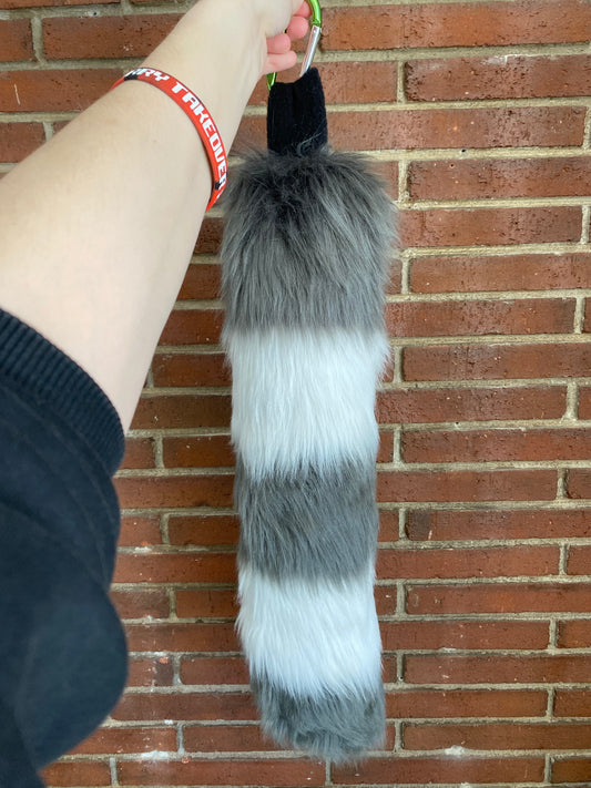 Raccoon Grey Medium Tail for Cosplay and Fursuiting
