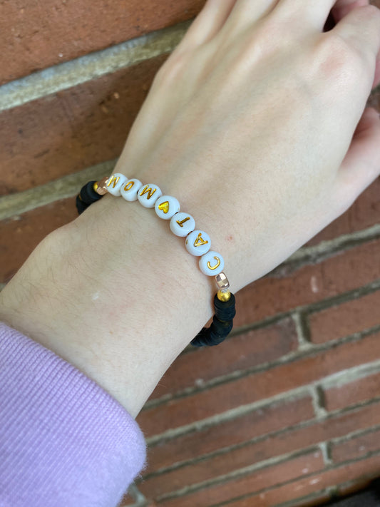Heishi Cat Mom Bracelet